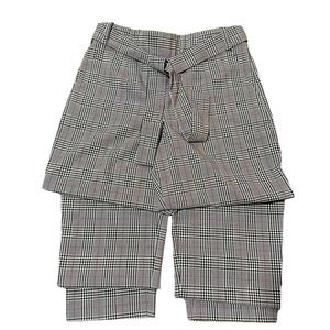 1. State Plaid Paper-bag Pants with Matching Tie Belt